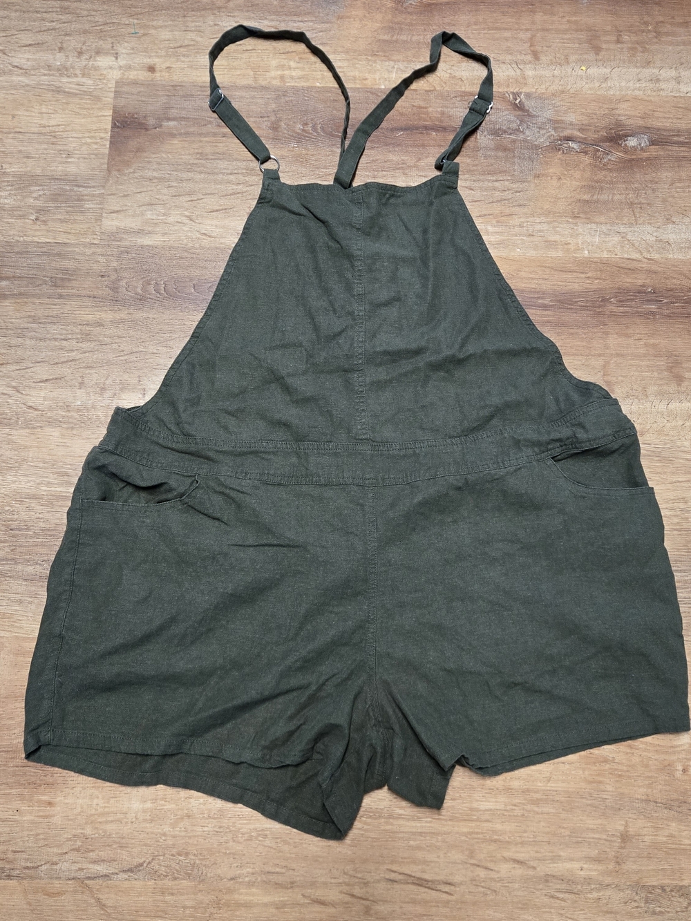 torrid Olive Green Short Overalls Linen Blend Size 2 2X